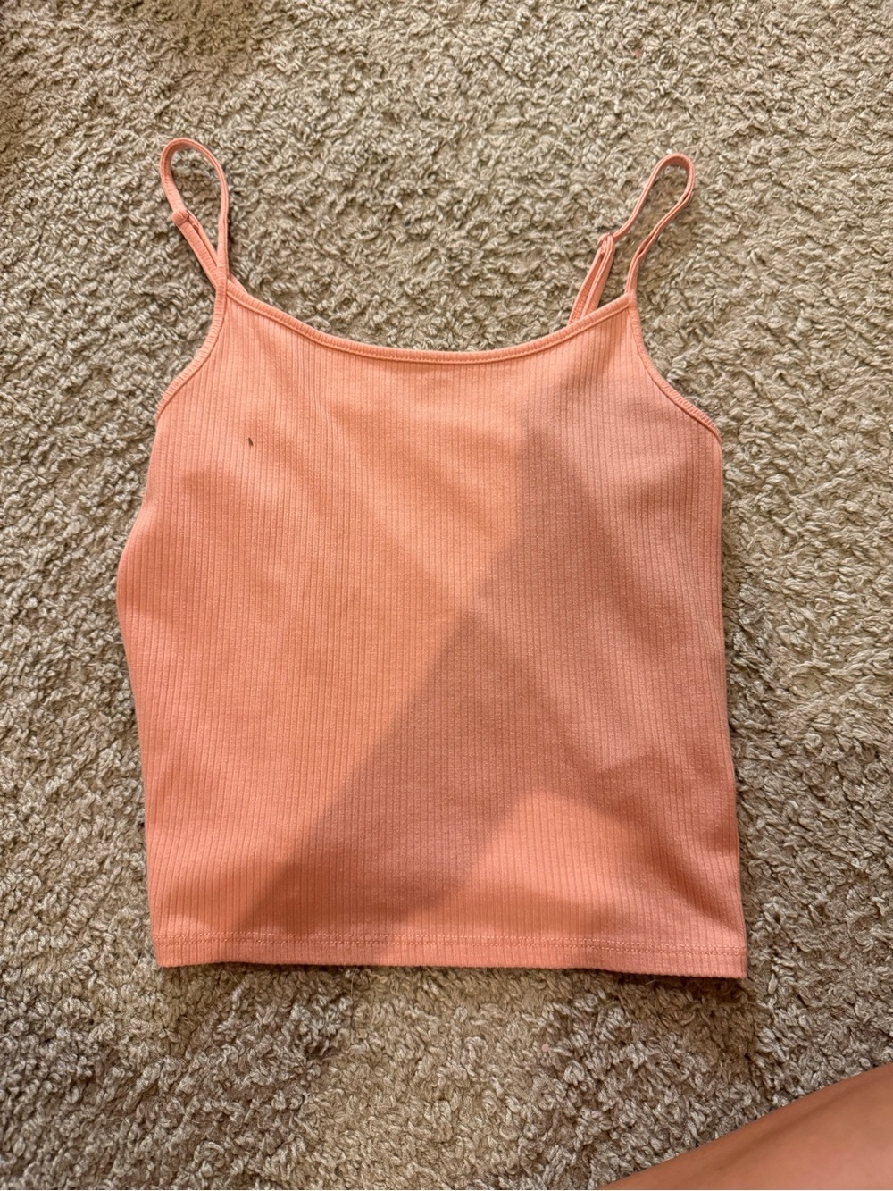 American Eagle Outfitters Peach Ribbed Spaghetti Strap Tank